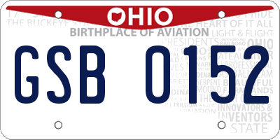 OH license plate GSB0152