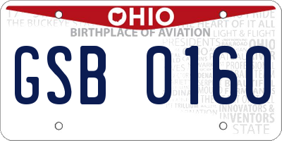 OH license plate GSB0160
