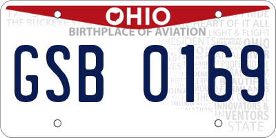 OH license plate GSB0169