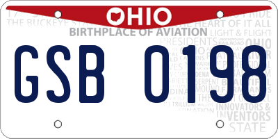 OH license plate GSB0198