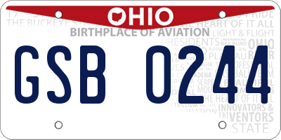 OH license plate GSB0244