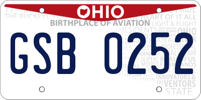 OH license plate GSB0252