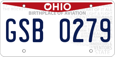 OH license plate GSB0279