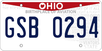OH license plate GSB0294
