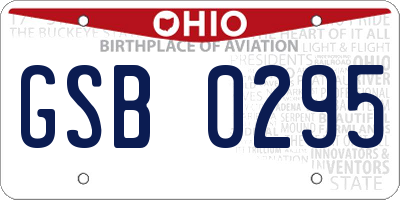 OH license plate GSB0295