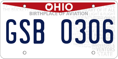 OH license plate GSB0306