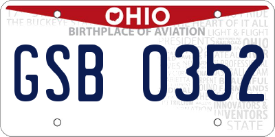 OH license plate GSB0352