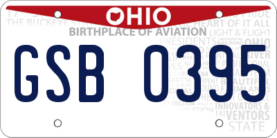 OH license plate GSB0395