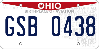 OH license plate GSB0438