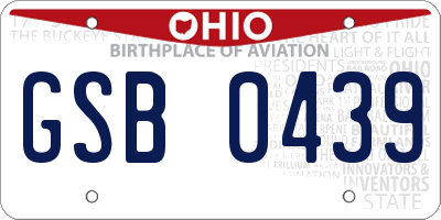 OH license plate GSB0439