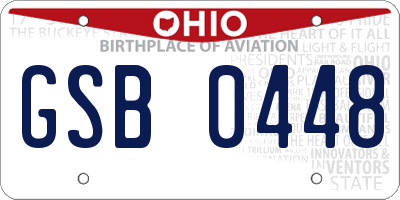 OH license plate GSB0448