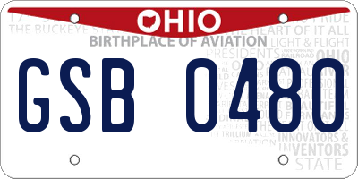 OH license plate GSB0480