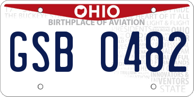 OH license plate GSB0482