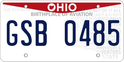 OH license plate GSB0485