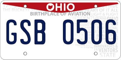 OH license plate GSB0506