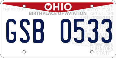 OH license plate GSB0533