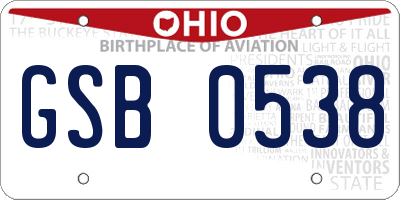 OH license plate GSB0538