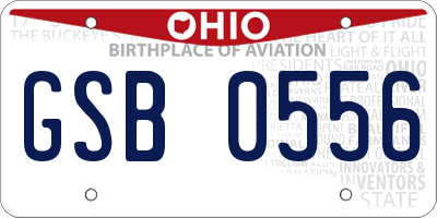 OH license plate GSB0556