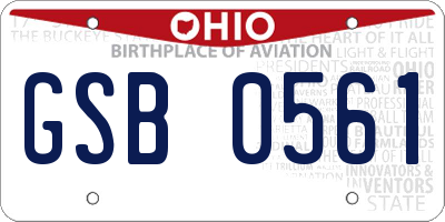 OH license plate GSB0561