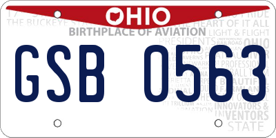 OH license plate GSB0563