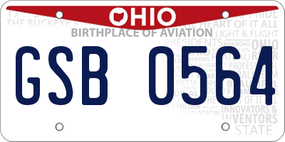 OH license plate GSB0564