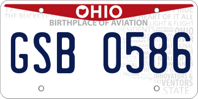 OH license plate GSB0586
