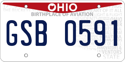 OH license plate GSB0591