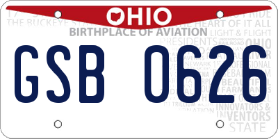 OH license plate GSB0626