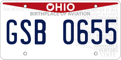 OH license plate GSB0655