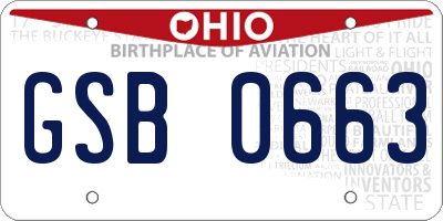 OH license plate GSB0663