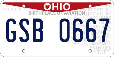 OH license plate GSB0667