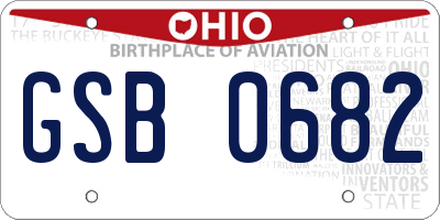 OH license plate GSB0682