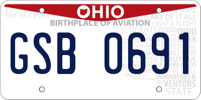OH license plate GSB0691