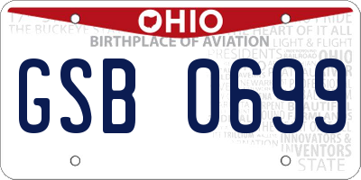 OH license plate GSB0699