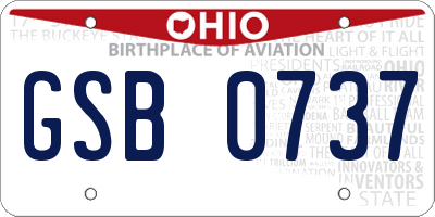 OH license plate GSB0737