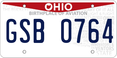 OH license plate GSB0764
