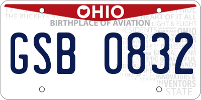 OH license plate GSB0832