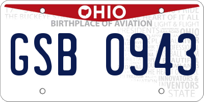 OH license plate GSB0943
