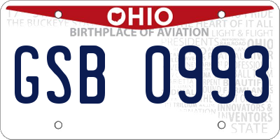 OH license plate GSB0993
