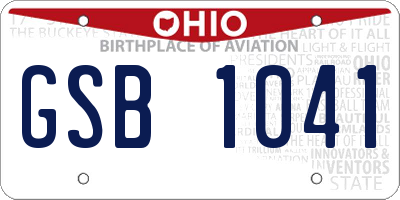 OH license plate GSB1041