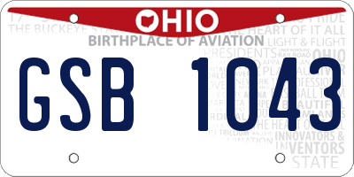 OH license plate GSB1043