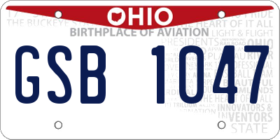OH license plate GSB1047