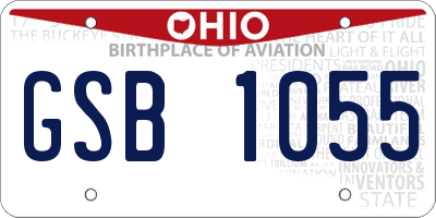 OH license plate GSB1055