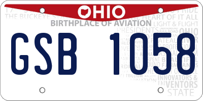 OH license plate GSB1058