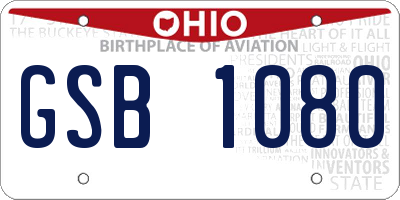 OH license plate GSB1080