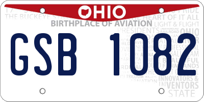 OH license plate GSB1082