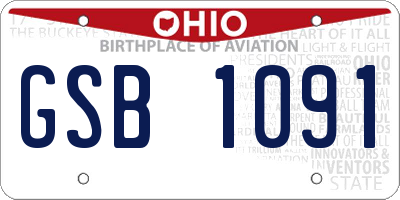 OH license plate GSB1091