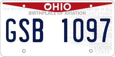 OH license plate GSB1097