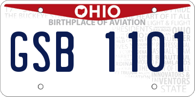 OH license plate GSB1101