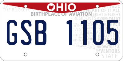 OH license plate GSB1105